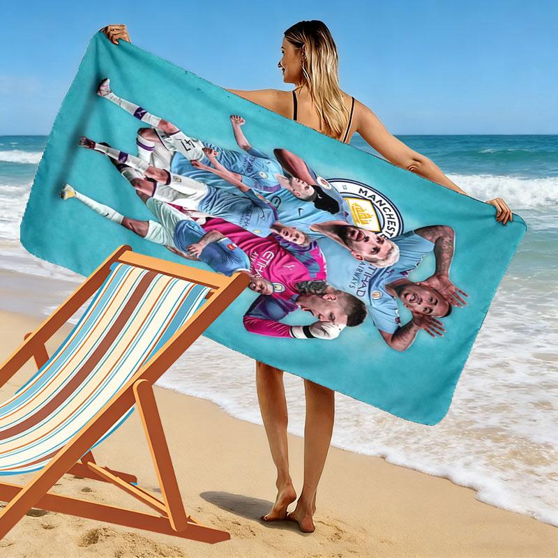 The Blues Print Beach Towel, Large Soft Quick Dry Towel for Beach Camping Swimming