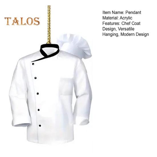 Chef Top Pendant Rearview Mirror Hanging Pendant Cute Chef's Coat Car Ornament Acrylic Christmas Tree Decoration for Women Men