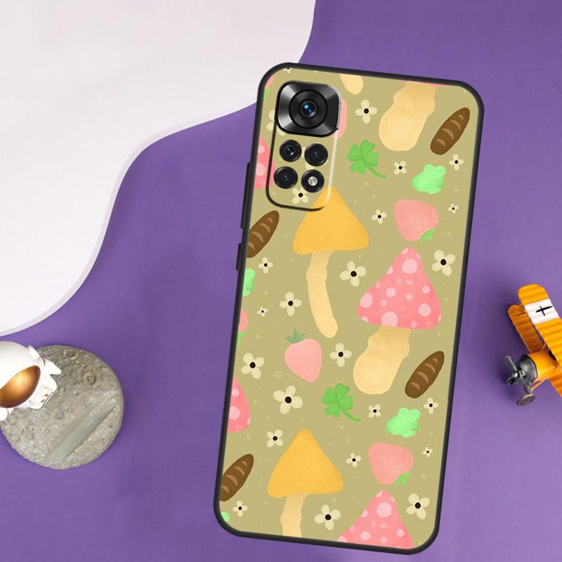Cottagecore Frog Mushroom Moon Case For Xiaomi Redmi Note 13 Pro 14 12 9 10 11 Pro 10S 11S 12S Redmi 10C 13C 14C 12C Cover