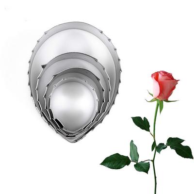 4Pcs/set Stainless Steel Rose Green Leaves Cookie Cutter 3D Fondant Cupcake Biscuit Baking Mold