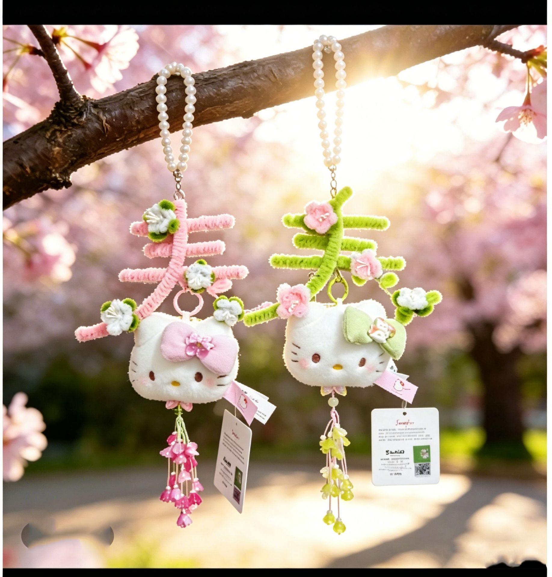 Оригинальный мультяшный брелок-подвеска кукла Хелло Китти Sanrio Ornament для рюкзака 10 cm