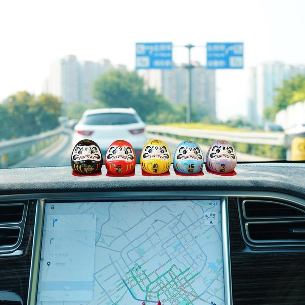 Japanese Ceramics Daruma Doll Mini Daruma Zen Statue Kit Daruma Figurine Good Luck Ornament Home Feng Shui Table Decoration