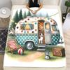 Traffic Series Camper Van Soft Flannel Blanket,Keep Warm Throw Blanket Comfortable Blanket for Picnic Bed Sofa Home Bedroom Kids
