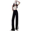 Women's Spring/Summer Plus Size Slimming Wide-Leg Straight Pants - Trendy High-Street Loose Casual Floor-Length Design