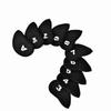 10Pcs   Neoprene   Iron   Cue Head   Cover with Number Letter(Black)