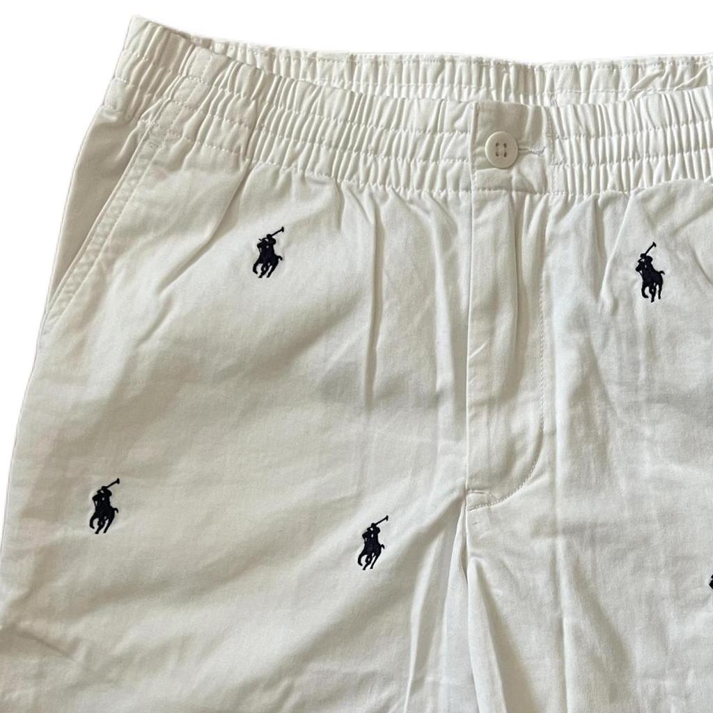 Polo Ralph Lauren SS24 Pony Embroidered Mid-Rise Straight Leg Shorts Kids Shorts White 323791759-001