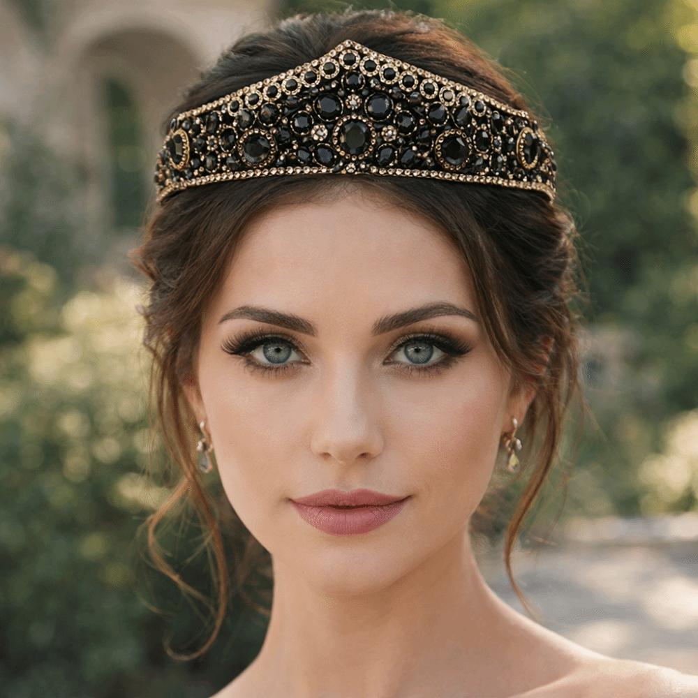 Shiny Rhinestone Headband Wide Brim Baroque Headdress Bling Bling Women Hair Hoop  Wedding