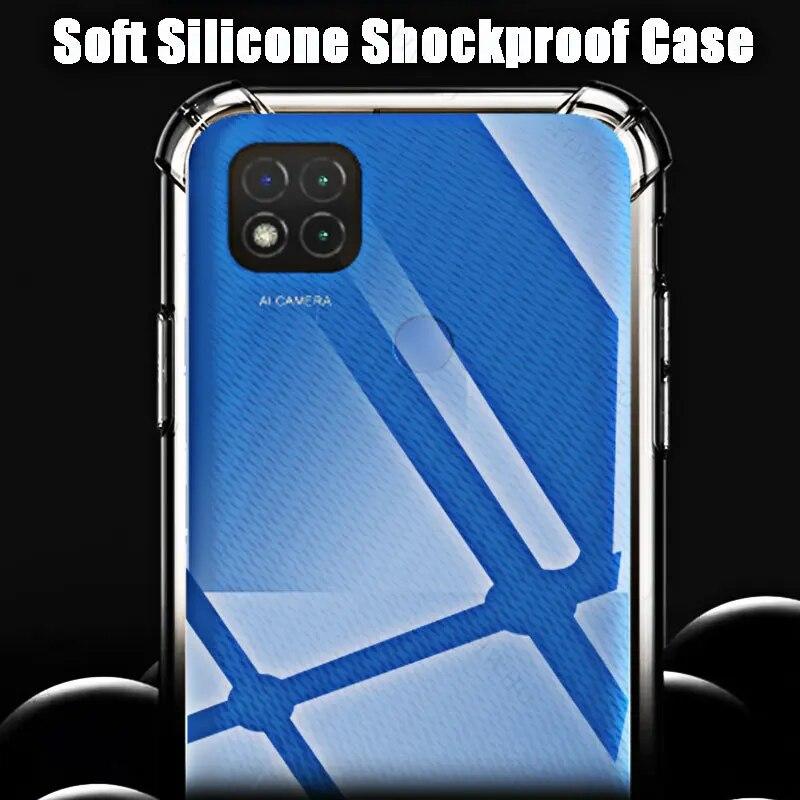 Soft Silicone Shockproof Clear Case for Xiaomi Redmi 9C TPU HD Transparent Cover Shell for Redmi 9C 6.53" M2006C3MG Anti-Scratch