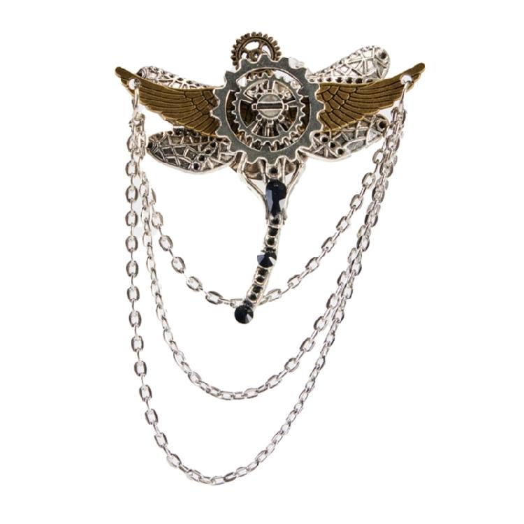 

Wing Gear Hair Clip Brooch Clip Steampunk Hat Pin Decorative Corsage Pin 1 золотий