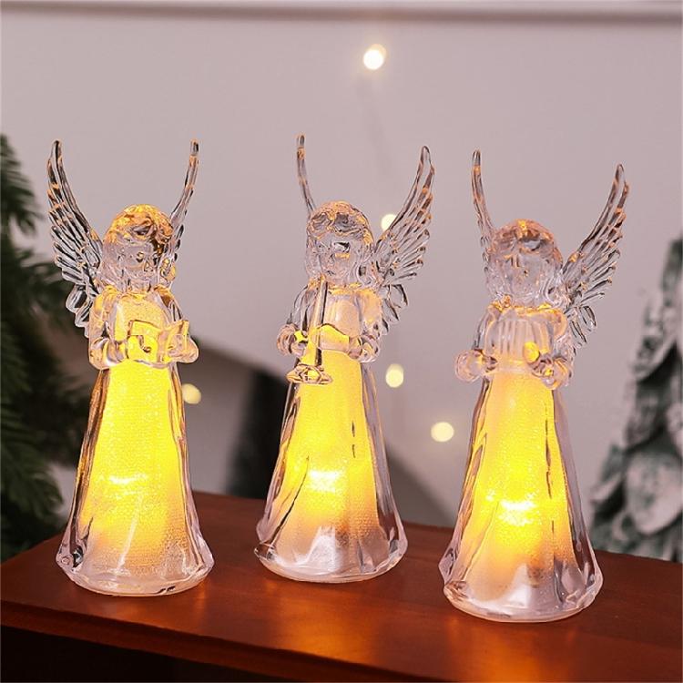 4Pcs Acrylic Illuminateds Angel Figurines Color Changing Nightlight For Holiday Centerpieces Design