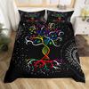 Flowers Moth Butterfly King Queen Duvet Cover Trippy Mushroom Bedding Set Moon Starry Sky Quilt Cover Polyester Comforter Cover