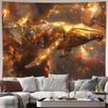 Cosmic Whale Tapestry 2D Digital Print Polyester Wall Hanging Living Room Bedroom Office Decor with Hooks