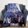Mbappé Personalized Text Blanket Throw Customizable Blanket Comfortable Perfect for Couch Living Room Seaside Office Chair Four Seasons Multipurpose