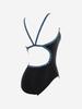 Toneidoseupocheu Zig Sturdy One-Piece Line Back Black Swimsuit
