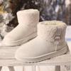 Buckle Decor Women's Platform Snow Boots 2025 Winter Non Slip Warm Plush Ankle Boots Women Comfort Slip On Cotton Shoes Woman