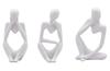 Queen-b Tänkare Figur, Set om 3, Modern Konstskulptur, Nordisk Stil Inredning, Snygg Hall, Vardagsrum, Bokhylla, Bordsskiva Prydnad (Vit)