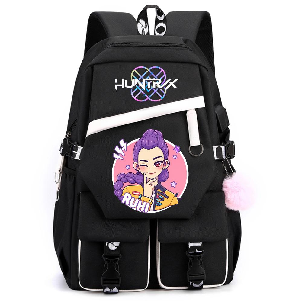 Anime K-pop Demon Hunters Tryckt Ryggsäck med Stor Kapacitet för Tonåring Student Flicka Pojke Tillbaka Till Skolan Bokväska Kvinnor Vattentät Resväska Barn Gåva