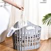 Plastic Collapsible Laundry Basket With Handle For Home Bathroom Storage And Wall Mounting