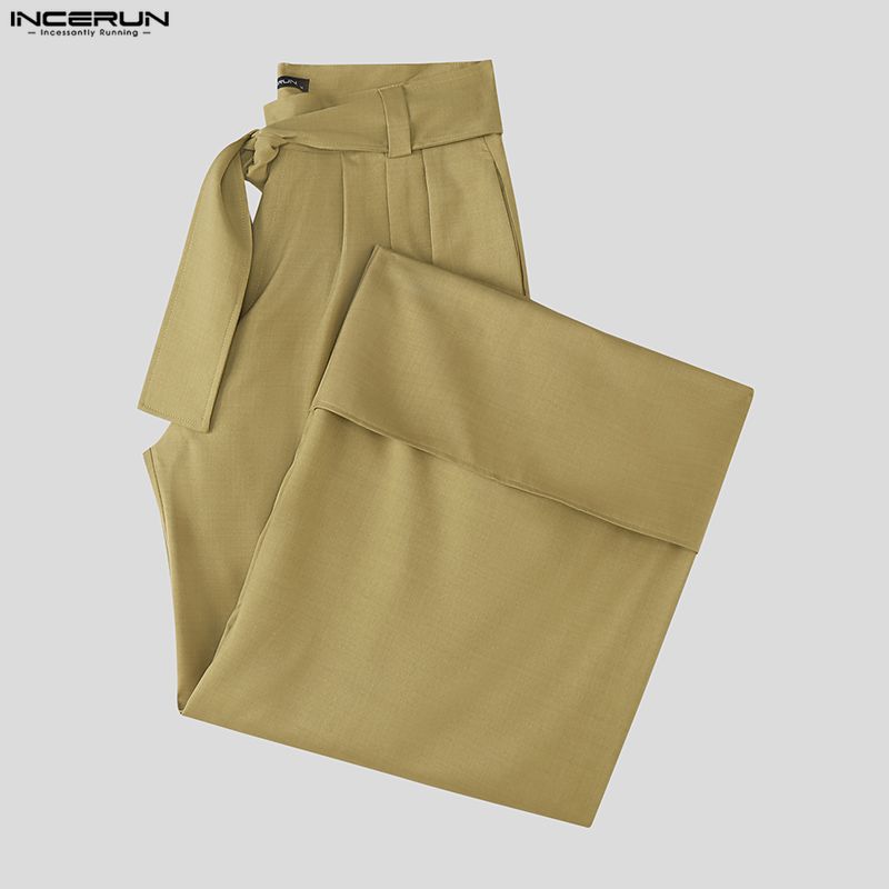 INCERUN Two Pieces Sets Men Sleeveless Tops and Long Loose Pants Outfits