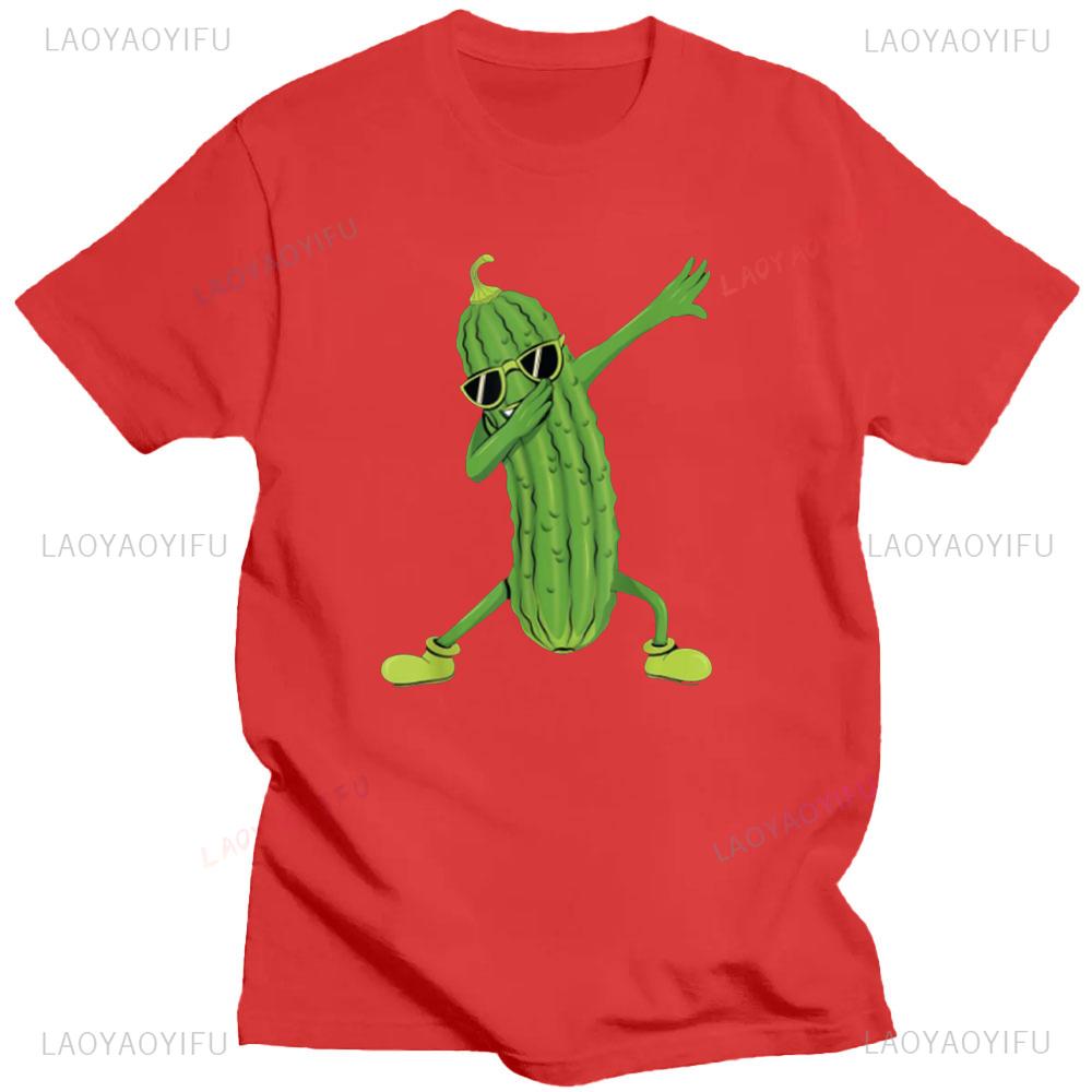 Dabbing Pickle Dancing Cucumber Lover Funny Shirt Gifts T-Shirt Breathable Camisetas Nostalgia Retro Street Fashion