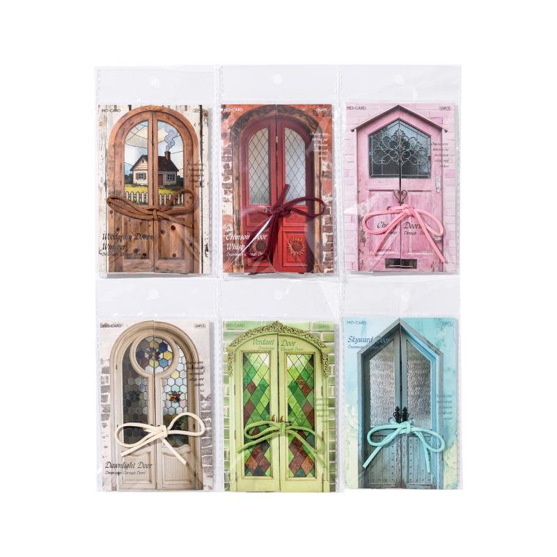 Mo Mo Retro European Style Wooden Door Collage Stickers - Dreamy DIY Scenery for Journals and Decor