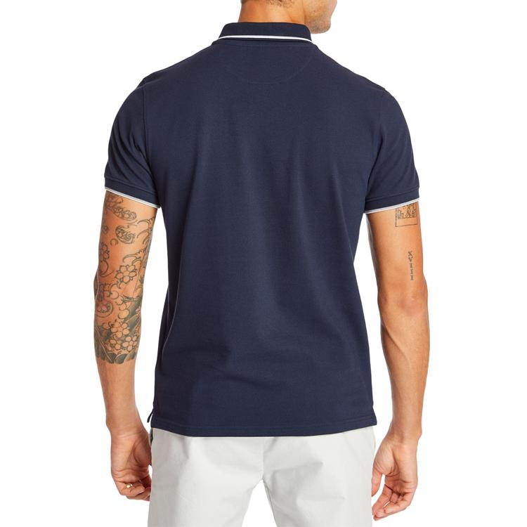 Timberland Polo de Manga Curta Slim Fit Masculino tops Azul Safira Escuro A1ZK3433