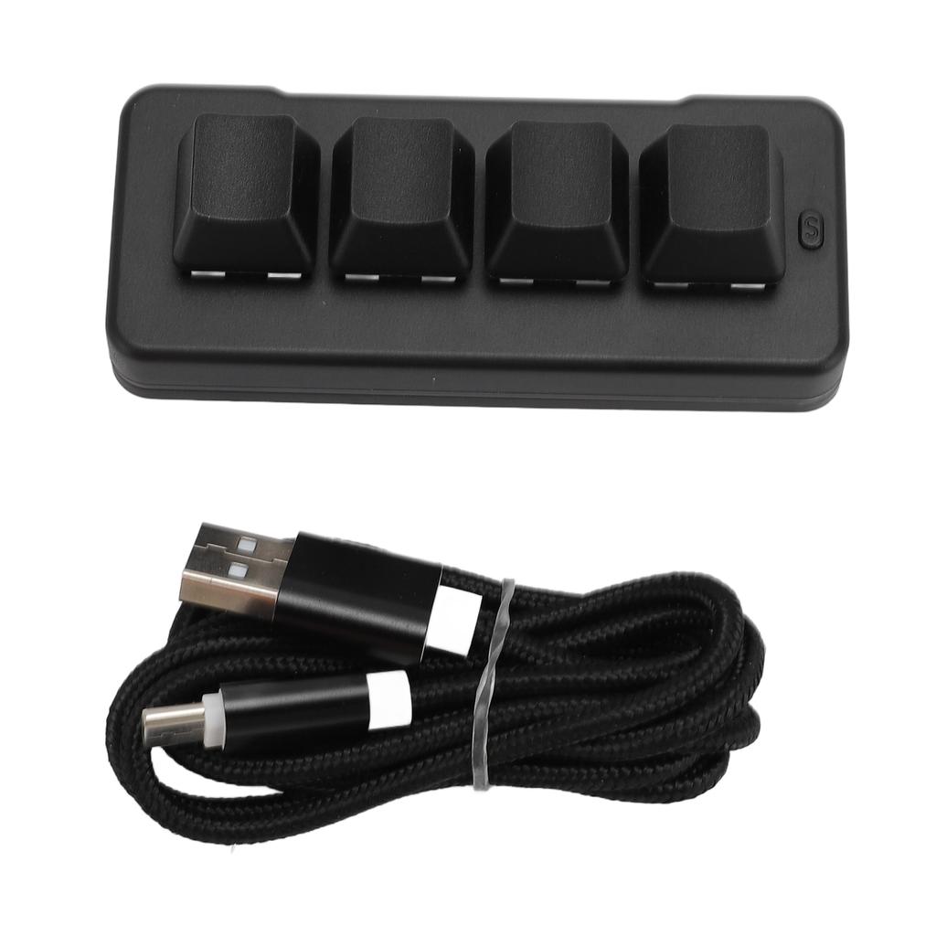 Wireless Bluetooth Wired USB 4 Key Keypad Mechanical Gaming Keyboard Programmable Macro Keyboard RGB Backlit for Phone