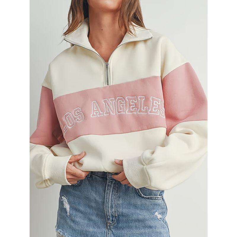 

Модный стиль Осень и Зима Толстая полоска Рубашечный воротник Вышивка пончика Буква Поло Футболка Толстовка Куртка Стильная Apricot XS