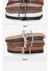 Elegant Women's Two-Layer Genuine Cowhide Leather Belt with Retro Silver Pin Buckle - Thin Decorative Accessory for Pants