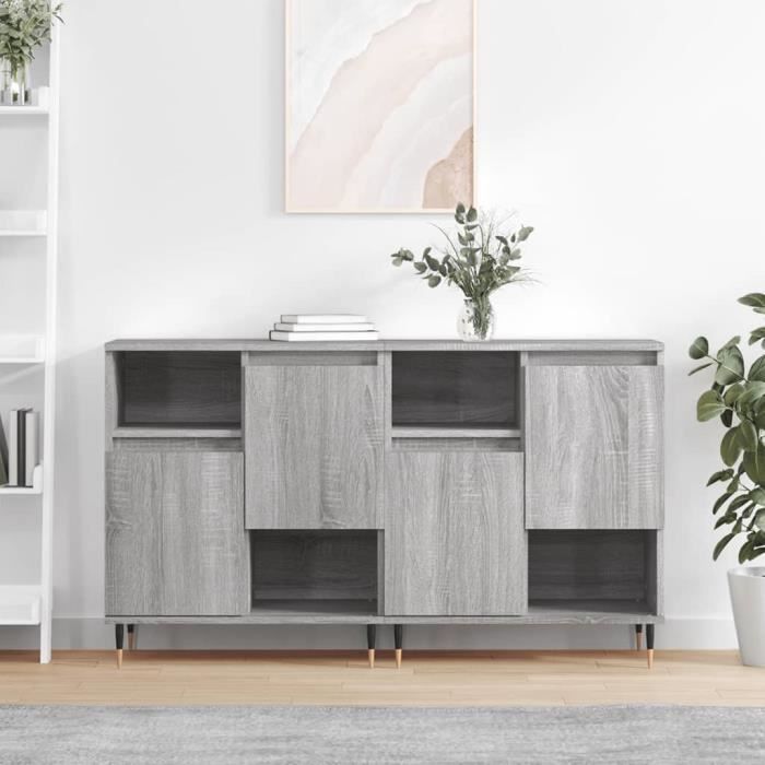 VidaXL Buffets 2 pcs sonoma gris bois d'ingénierie 3190123
