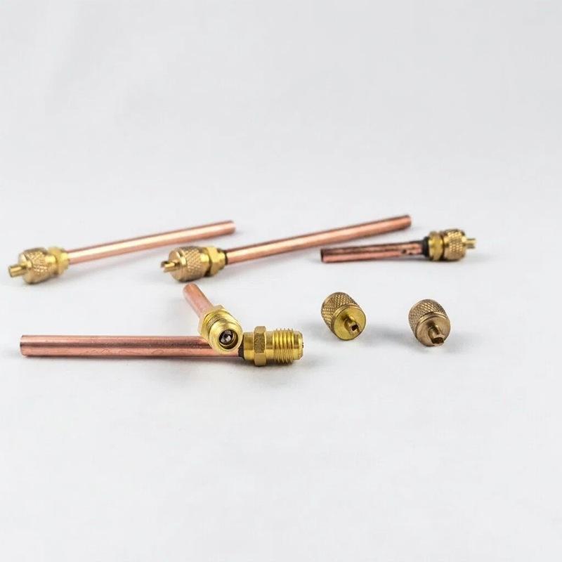 5Pcs 3.4Mpa Copper Air Conditioner Refrigeration Valves Durable HVAC Accessory for Residential Commercial Cooling System Repair