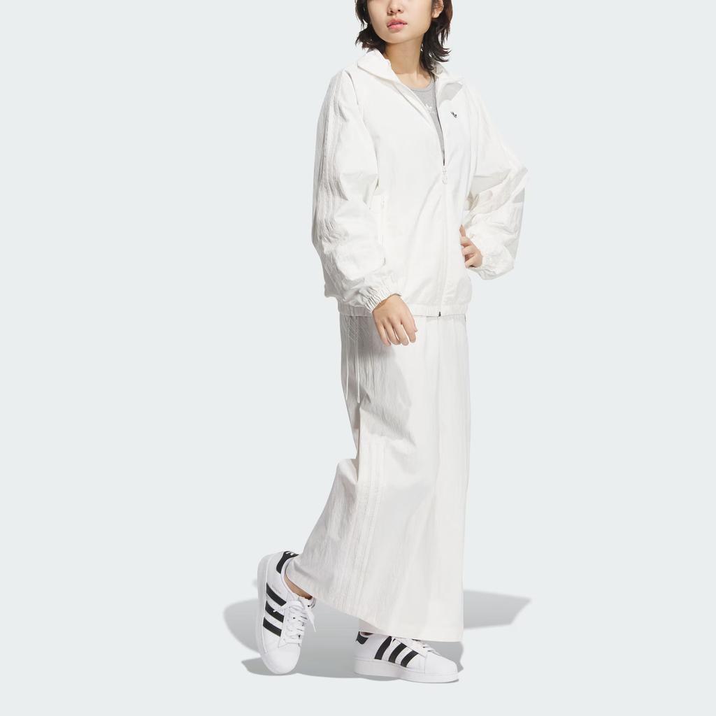 Adidas Originals Ruched Track Top Women Jacket White Black JD6386