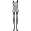 Women Thigh High Mesh Female Jumpsuit See Through Stockings Sexy Lingerie Suit Fishnet Transparent Elastic Sheer Lace Bodysuit