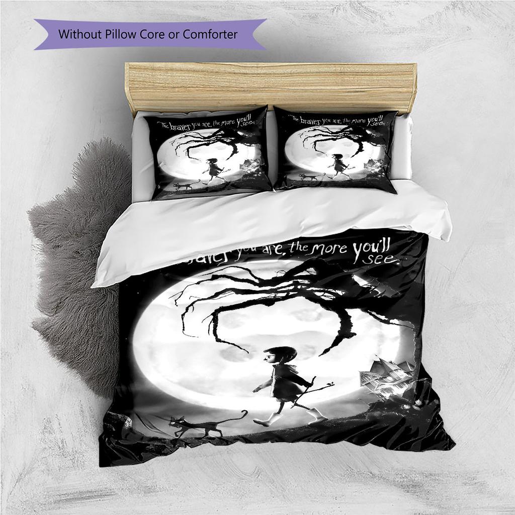 Coraline Jones Poster Pattern Bedding Home Decoration Birthday Gift ( 1 Duvet Cover + 2 Pillowcase, Without Core),fan Merchandise.