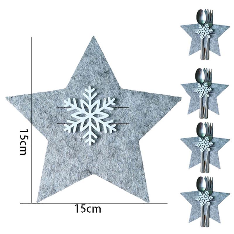8/1Pcs Christmas Cutlery Holder Knife Fork Covers Snowflake Xmas Tree Pocket Cutlery Bag New Year Party Dinner Table Decorations