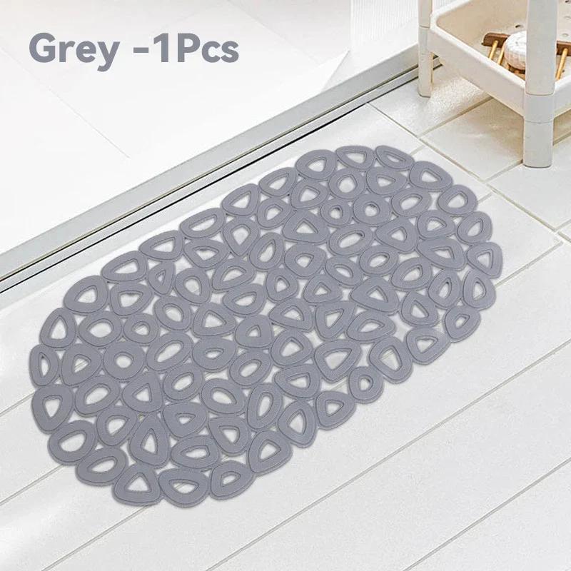 Bathroom Non-Slip Waterproof Mat With Suction Cup,Quick Drain Bath Rug Bathroom Massage Ring Shower Mat Ellipses Hole Carpet