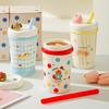Girl's Heart Cute Pet Mug Cute Straw Ceramic Cup with Lid Spoon Girls Coffee Milk Cup Birthday Gift