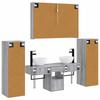 Bathroom Furniture Set 6 pcs Grey Sonoma Engineered Wood and Glass