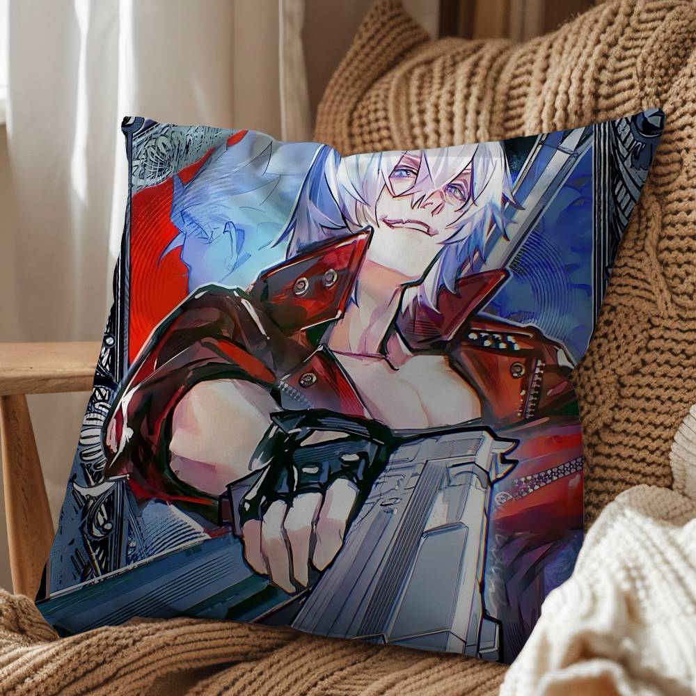 Power Vergil Game Devil May Cry Pillow Case Sofa Living Room Bedroom Headboard Backrest Cushion Square Cushion Nap Time