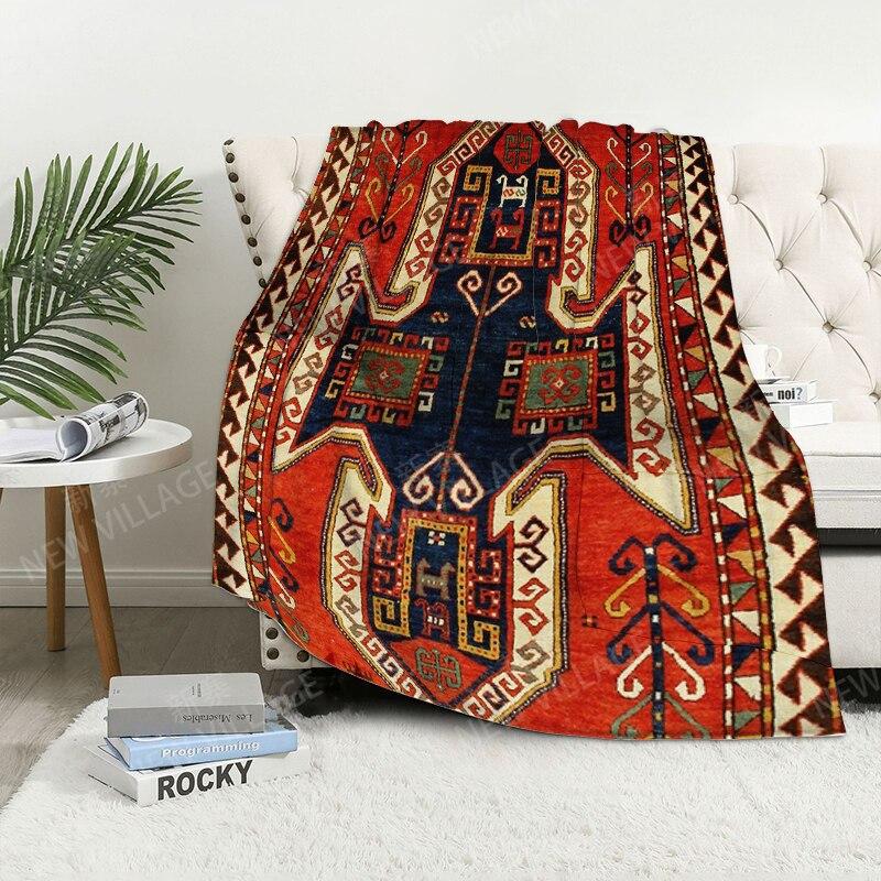 

Bohemian pattern digitalprinted polyester Bedroom velvet flannel cover blanket Fleece soft sofa cover blankets for beds 75x100cm