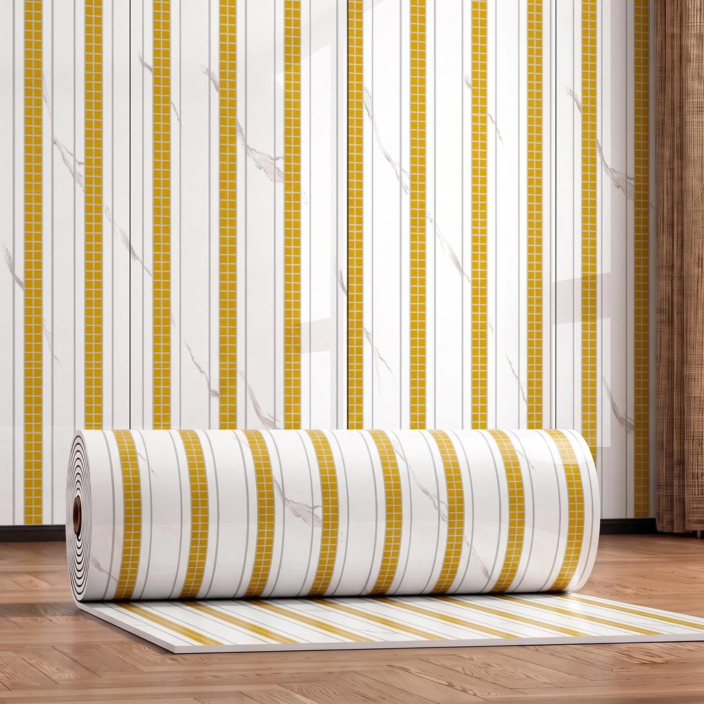 Gold-Plated Marble-Style Waterproof Wall Stickers for TV Backgrounds