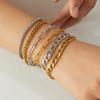 Gold Plated Layered Chain Bracelet Set Cuban Link Paperclip Rope Chain Jewelry