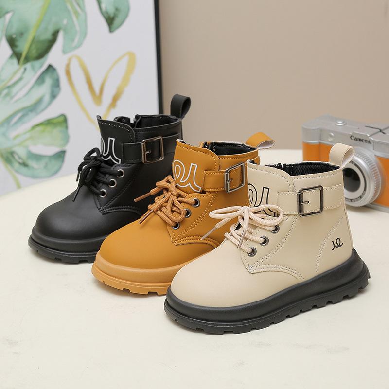 Girls fashion short boots 2025 spring and autumn new British style soft-soled boots children's versatile foreign style Martin boots fashion