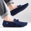 Men's Casual Leather Driving Shoes - Suede Loafers, Large Size Available