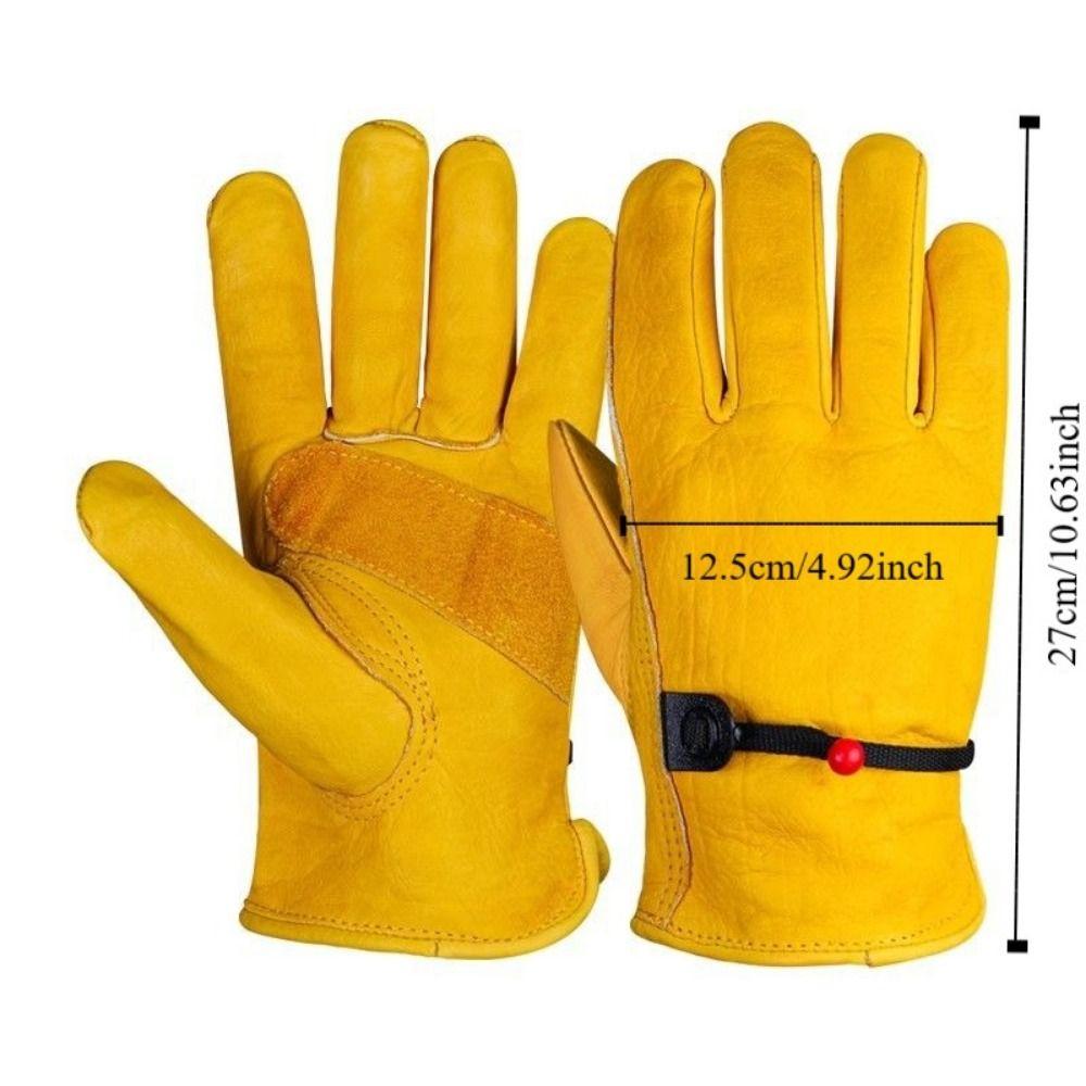 With Adjustable Wrist Rope Outdoor Work Gloves Heat Resistant Labor Gloves  Safety Supplies