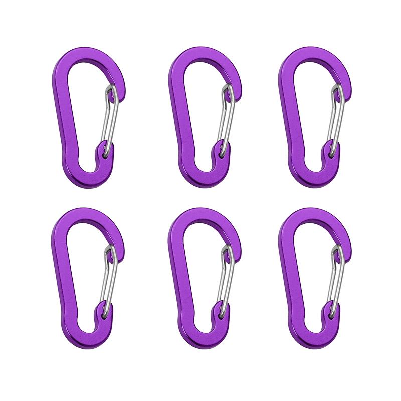 6Pcs/lot Aluminum Alloy Carabiner Keychain Outdoor Camping Climbing Snap Clip Lock Buckle Hook Fishing Accessories
