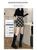 Korean Style Retro Plaid High-Waist Wool A-Line Skirt for Women - 2024 Autumn/Winter Collection