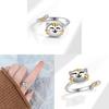 Geometric Cat Stress Relief Adjustable Ring Copper Jewelry For Women