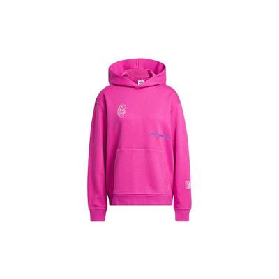adidas Kapuzenpullover mit überschnittenen Schultern und Buchstabenprint Unisex Sweatshirt Leuchtend-Lila Rot IT4986