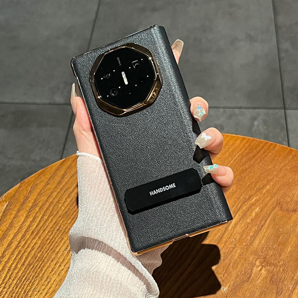 For Huawei Mate XT Ultimate Case Kickstand Electroplating PU Leather+PC Phone Cover A